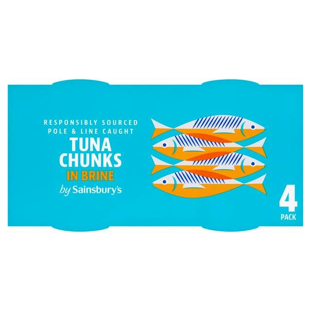 Sainsbury's Tuna Chunks in Brine 4x145g - gallery image 1