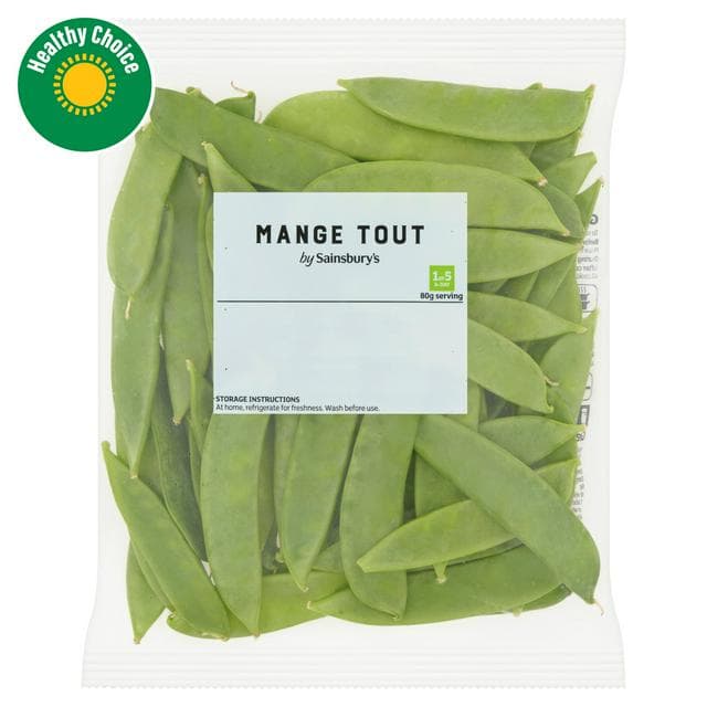 Sainsbury's Trimmed Mange Tout 200g - gallery image 1