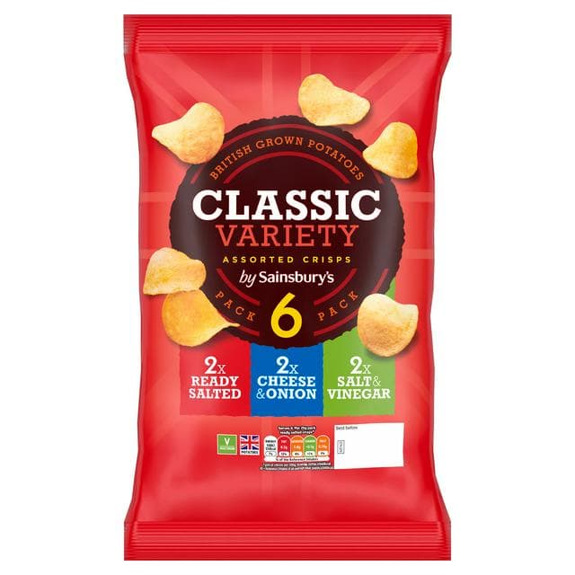 Sainsbury's Assorted Multipack Crisps 6x25g - gallery image 1