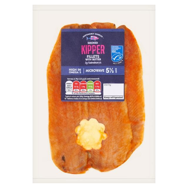 Sainsbury's 220g Smoked Kipper Fillets with Butter - gallery image 1