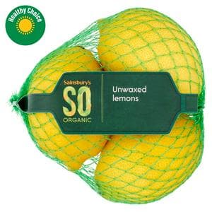 Sainsbury's Lemons Unwaxed, SO Organic x3