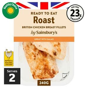 Sainsbury's Cooked Roast British Chicken Breast Fillets x2 240g