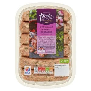Sainsbury's Toulouse Inspired Sausages, Taste the Difference x6 400g