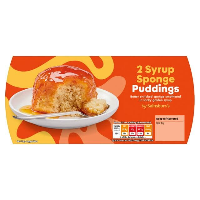 Sainsbury's Syrup Sponge Puddings 2 x 105g - gallery image 1