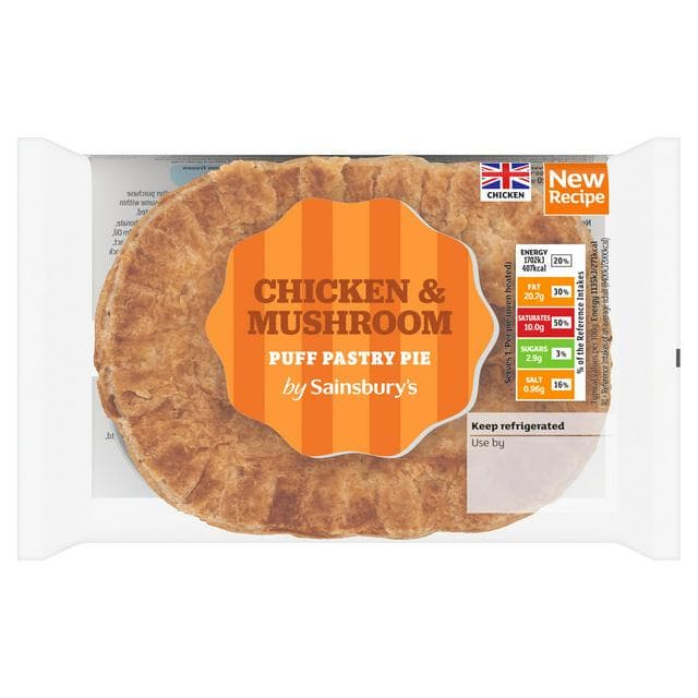 Sainsbury's Chicken & Mushroom Puff Pastry Pie 150g - gallery image 1
