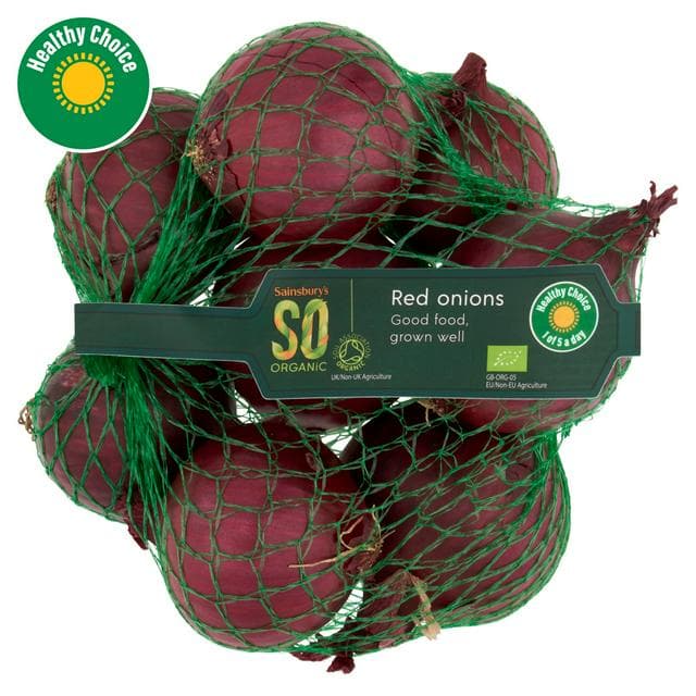 Sainsbury's Red Onions, SO Organic 500g - gallery image 1