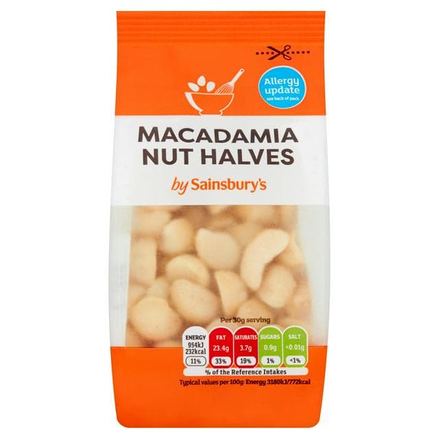 Sainsbury's Macadamia Nut Halves 100g - gallery image 1