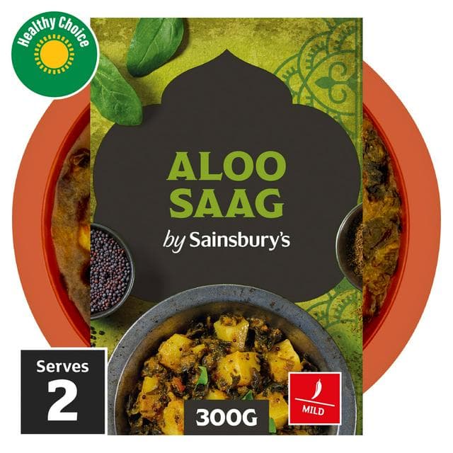 Sainsbury's Indian Aloo Saag Ready Meal Side For 2 300g - gallery image 1