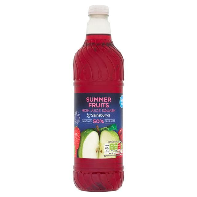 Sainsbury's High Juice Summer Fruits Squash 1L - gallery image 1