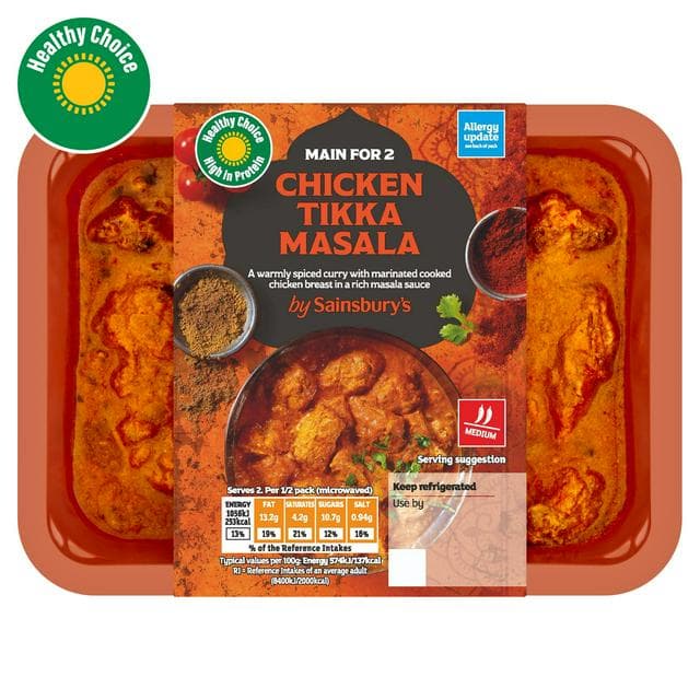 Sainsbury's Indian Chicken Tikka Masala Ready Meal Main For 2 400g - gallery image 1