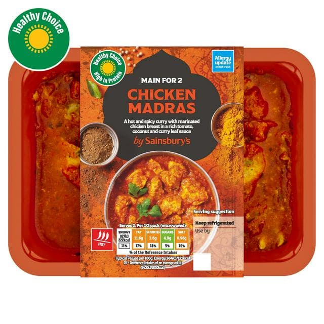 Sainsbury's Indian Chicken Madras Ready Meal Main For 2 400g - gallery image 1