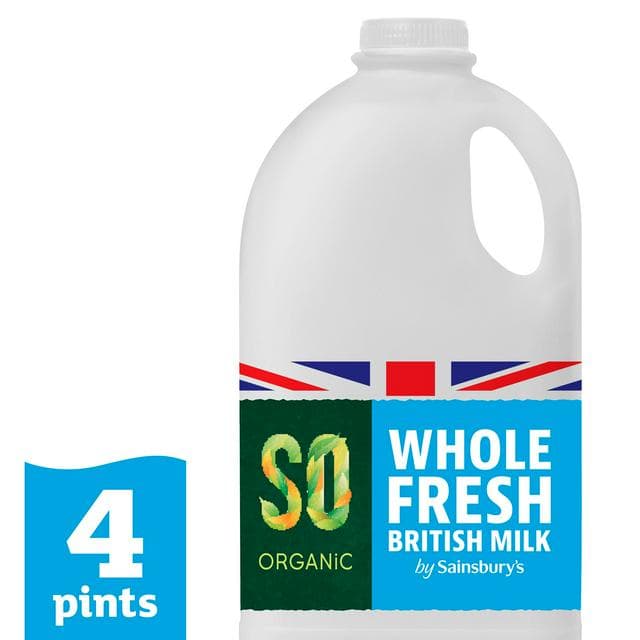 Sainsbury's Whole British Milk, SO Organic 2.272L - gallery image 1