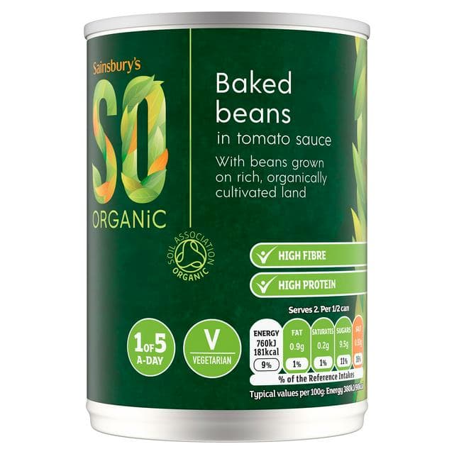 Sainsbury's Baked Beans, SO Organic 400g - gallery image 1