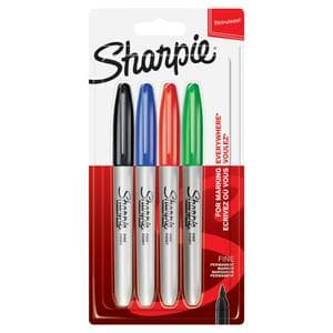 Sharpie Assorted Black/Blue/Red/Green 4pk