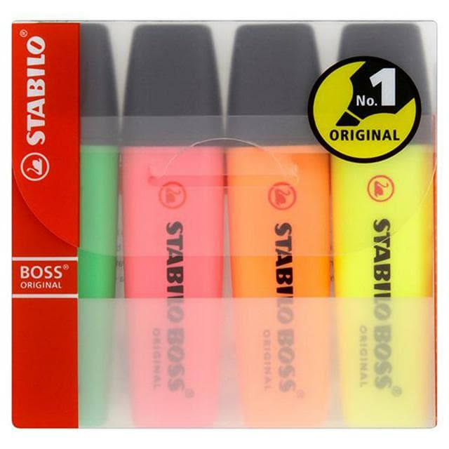 Stabilo Pack of 4 Boss Highlighters - gallery image 1