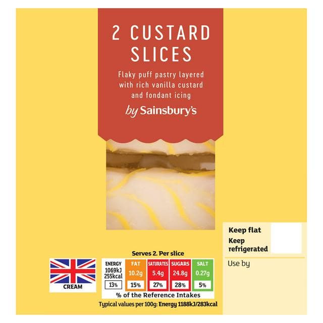Sainsbury's Fresh Custard Slices x2 180g - gallery image 1