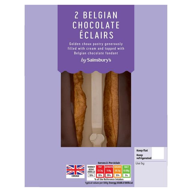 Sainsbury's 2 x 55g Belgian Chocolate Éclairs - gallery image 1