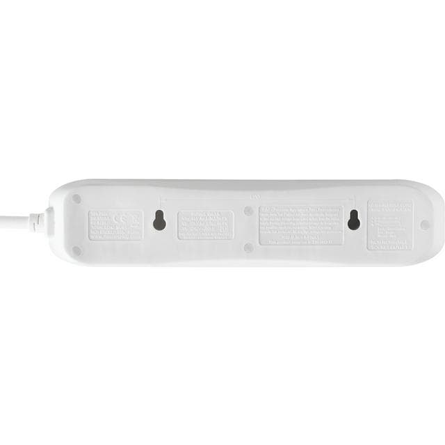 Masterplug 4 Socket 2m Extension Lead Surge Protection and LED - White - gallery image 4