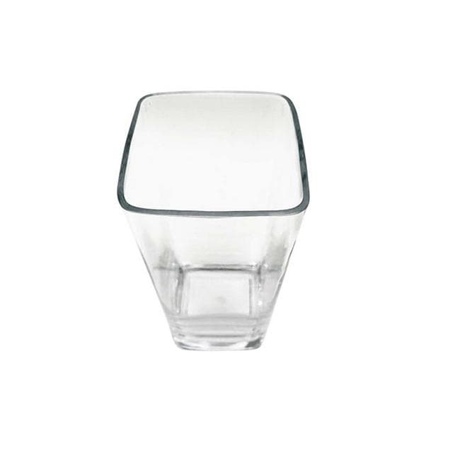 Habitat Medium Round Edge Square Glass Vase - Clear - gallery image 3