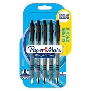 Papermate Flexgrip Ultra 5pk Black