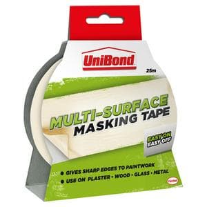 UniBond Easy On/Off Masking Tape -  Cream - 25mmx25m