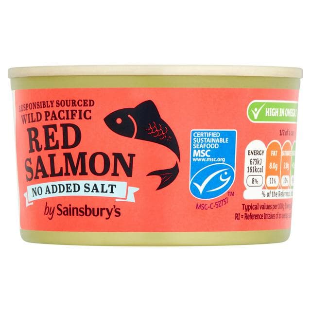 Sainsbury's Wild Pacific Red Salmon No Added Salt 212g - gallery image 1
