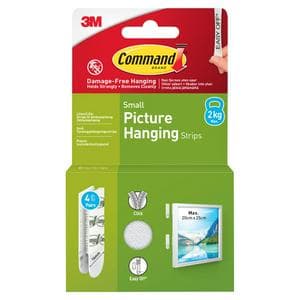 Command Small Picture Hanging Strips White