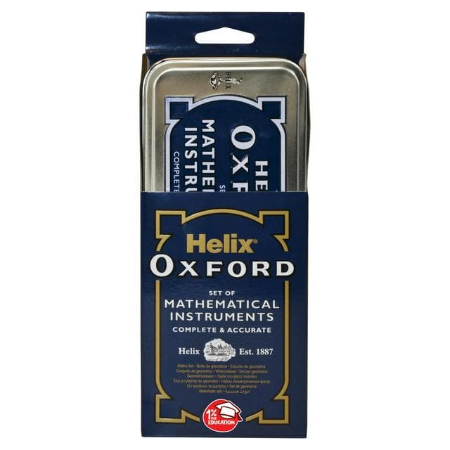 Helix Oxford Maths Set with Storage Tin - 10 Piece Maths Equipment Set - gallery image 1