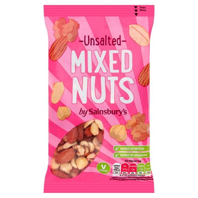 Sainsbury's Unsalted Mixed Nuts 200g - gallery image 1