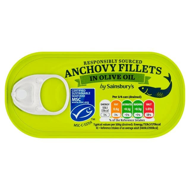 Sainsbury's Anchovy Fillets in Olive Oil 50g (30g*) - gallery image 1