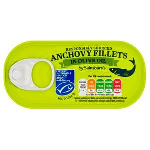 Sainsbury's Anchovy Fillets in Olive Oil 50g (30g*)