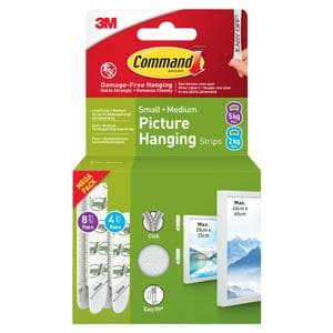 Command Small & Medium White Picture Hanging Strips
