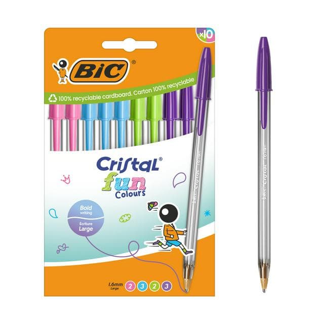 Bic Cristal Fashion Colours Pens x10 - gallery image 1