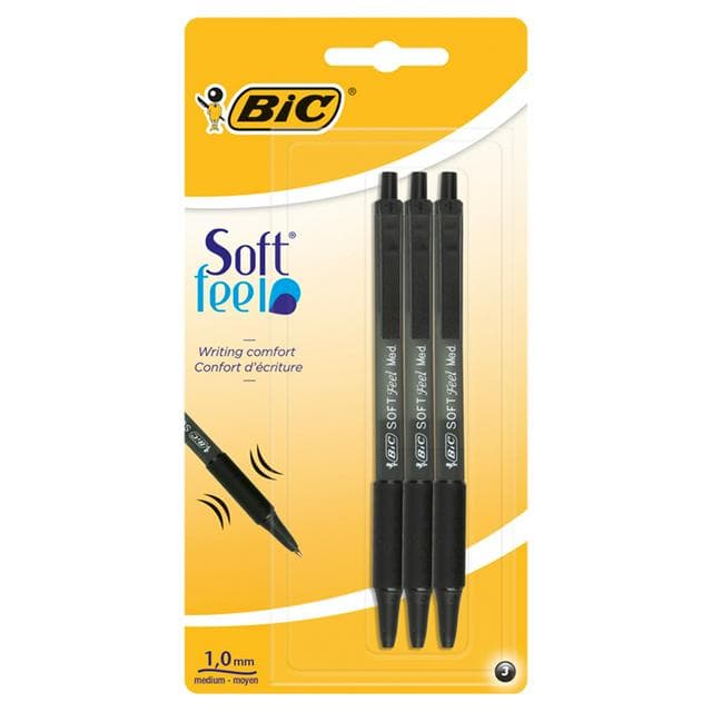 Bic Softfeel Grip Black 3Pk - gallery image 1