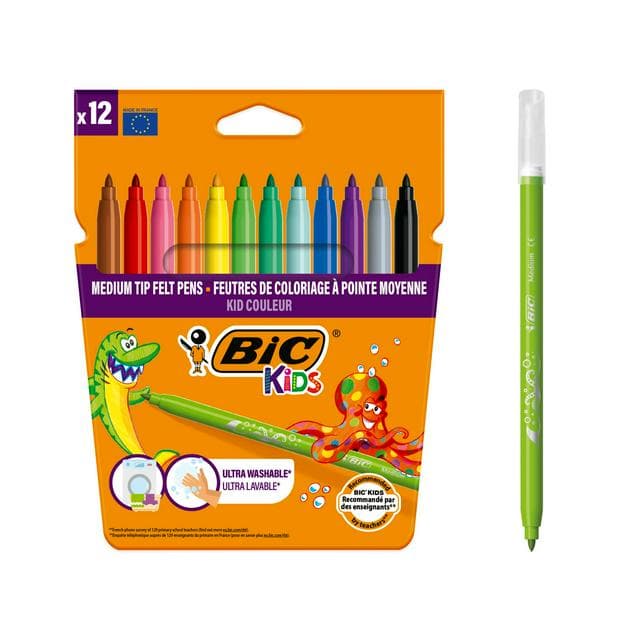 Bic Kids Colouring Felt Pens 12ct - gallery image 1