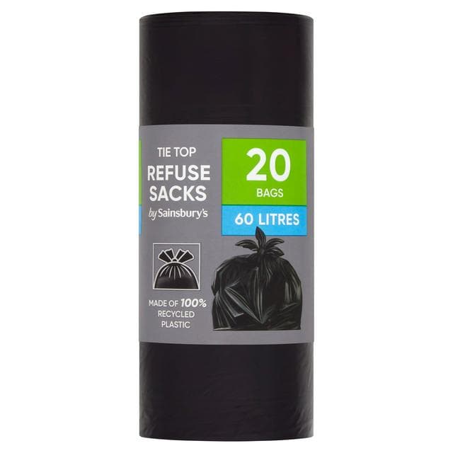 Sainsbury's Tie Top Refuse Sacks x20 - gallery image 1