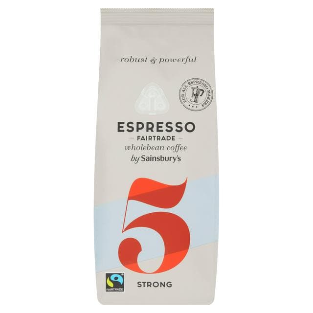 Sainsbury's Fairtrade Italian Espresso Coffee Beans, Strength 5 227g - gallery image 1