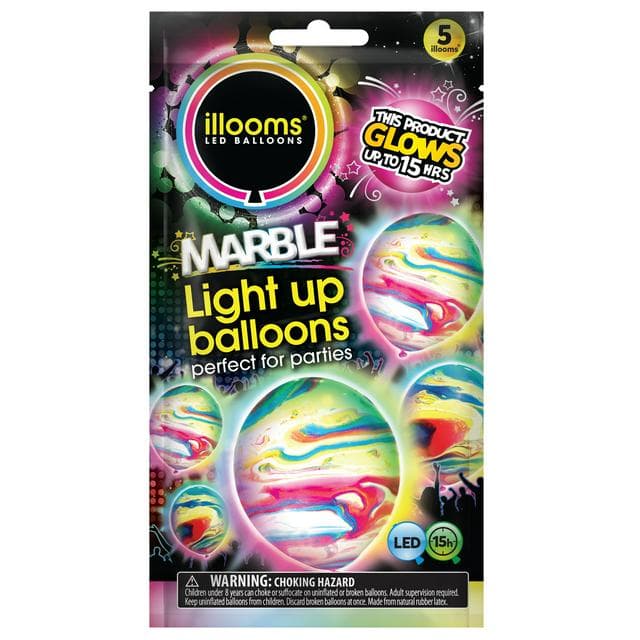 Illoom Pack of 5 Marble Balloons - gallery image 1