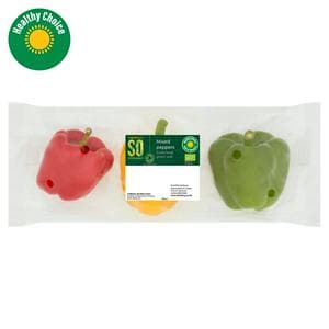 Sainsbury's Mixed Peppers, SO Organic x3 (Colours may vary)