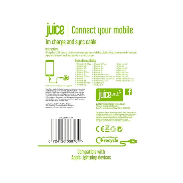 Juice Lightning Cable 1m - White - gallery image 4