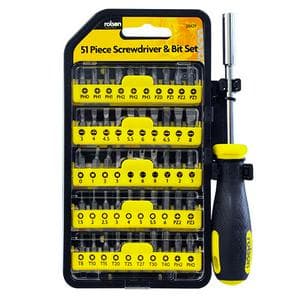 Rolson Tools Pack of 51 Screwdriver & Bit