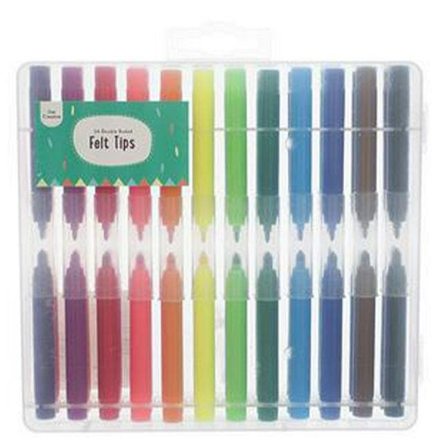 Get Creative Pack of 24 Double Ended Felt Tip Pens Case - gallery image 1