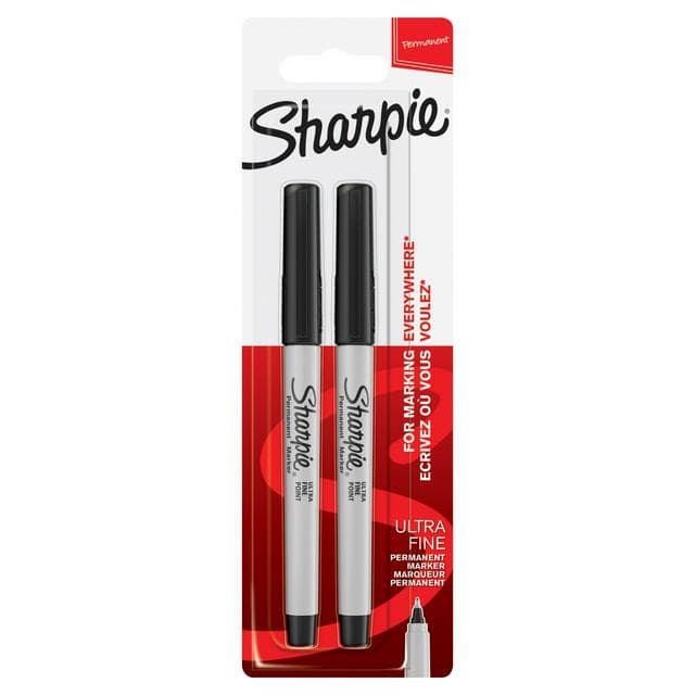 Sharpie Pack of 2 Ultrafine Point Permanent Marker - Black - gallery image 1
