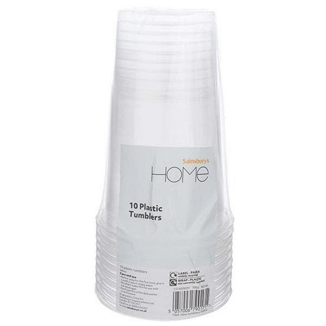 Sainsbury's Home Pack of 10 Clear Tumblers - 500ml - gallery image 2