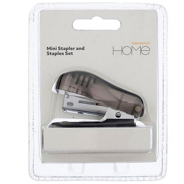 Sainsbury's Home Mini Stapler & Staples Set Black - gallery image 1