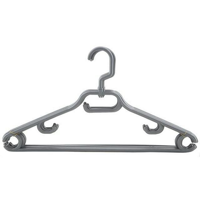 Sainsbury's Home Pack of 6 Silver Plastic Hangers - gallery image 1