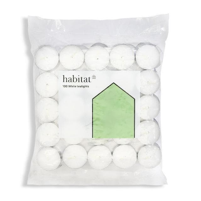 Habitat Tealight Candles - White - Pack of 100 - gallery image 1