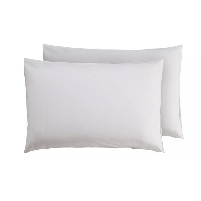 Sainsbury's Home Plain Standard Poly Cotton Pillowcase Pair - White - gallery image 1