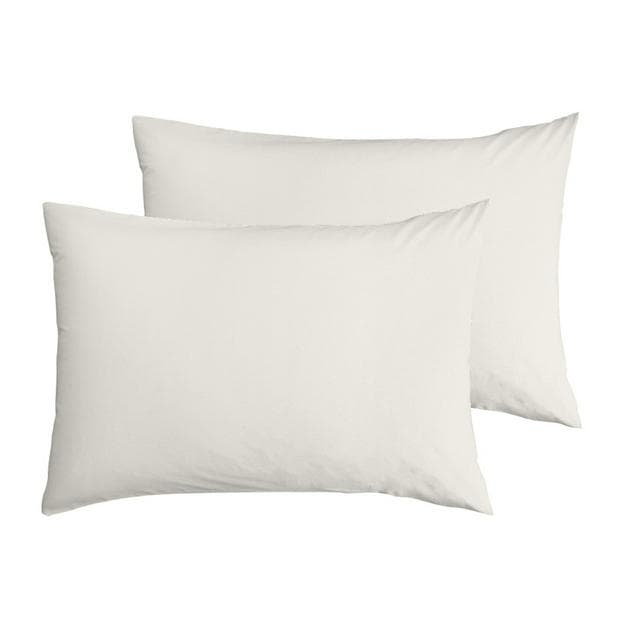 Habitat Cotton Rich 180TC Standard Pillowcase Pair - Cream - gallery image 1