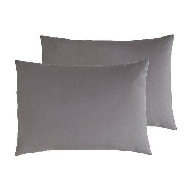 Habitat Cotton Rich 180TC Standard Pillowcase Pair-Charcoal - gallery image 1